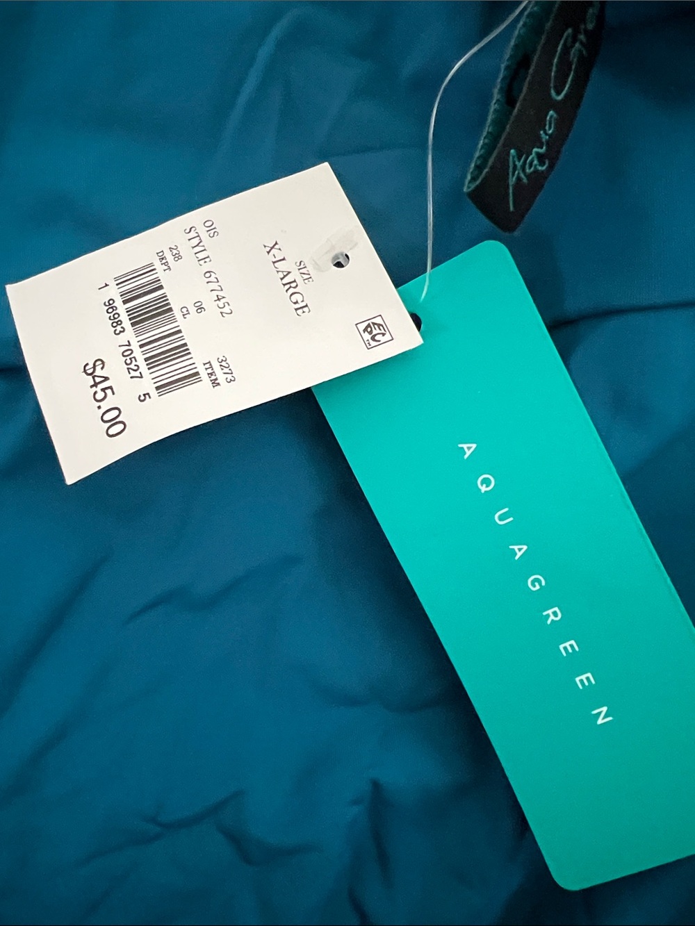 Aqua Green Teal Double-Strap Ruched Swimsuit - Picture 3 of 4